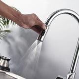 Temperature display pull two function kitchen faucet